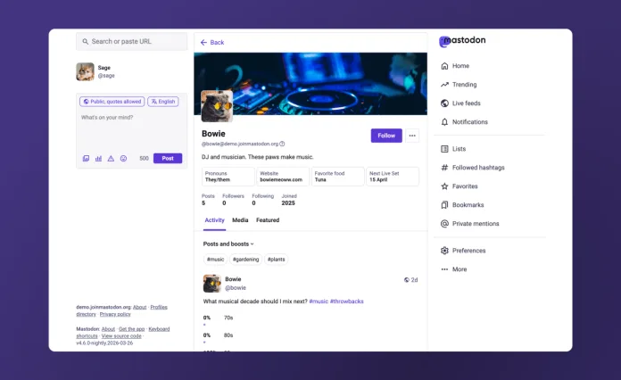 Mastodon güncelleme