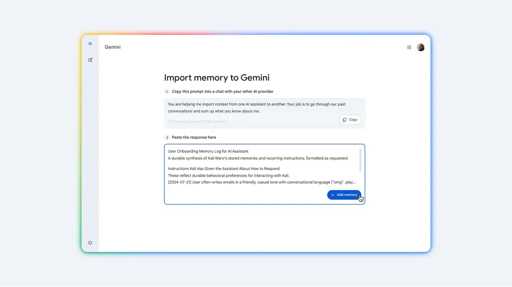 Gemini'a Yapay Zeka Sohbet Geçmişi Aktarımı Kolaylaşıyor: Google'dan Rakip Hamle 5 yapay zeka aktarımı