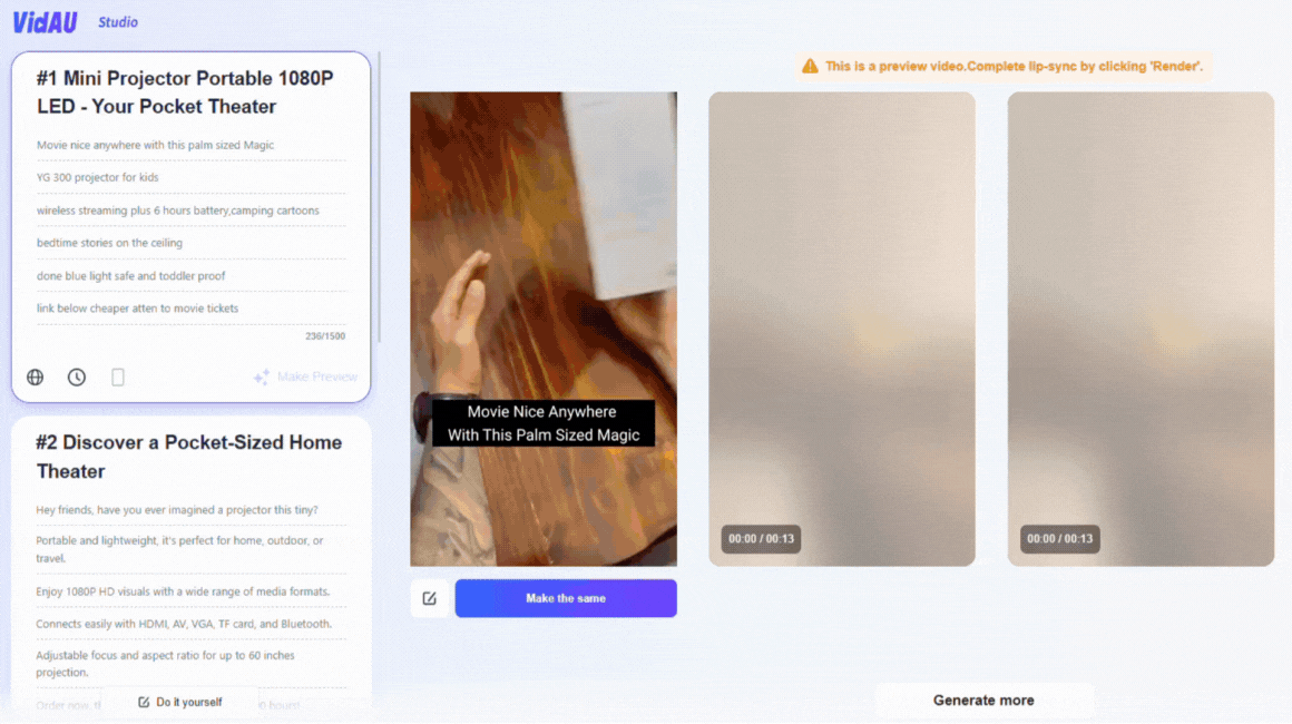 Yapay Zeka Destekli VidAU ile Dakikalar İçinde Etkili Reklam Videoları Oluşturun 6 yapay zeka reklam videosu