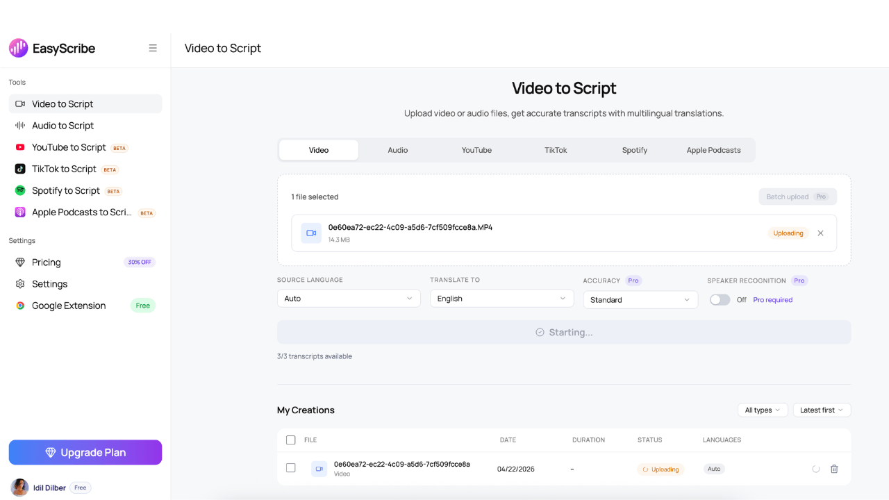 EasyScribe yapay zeka