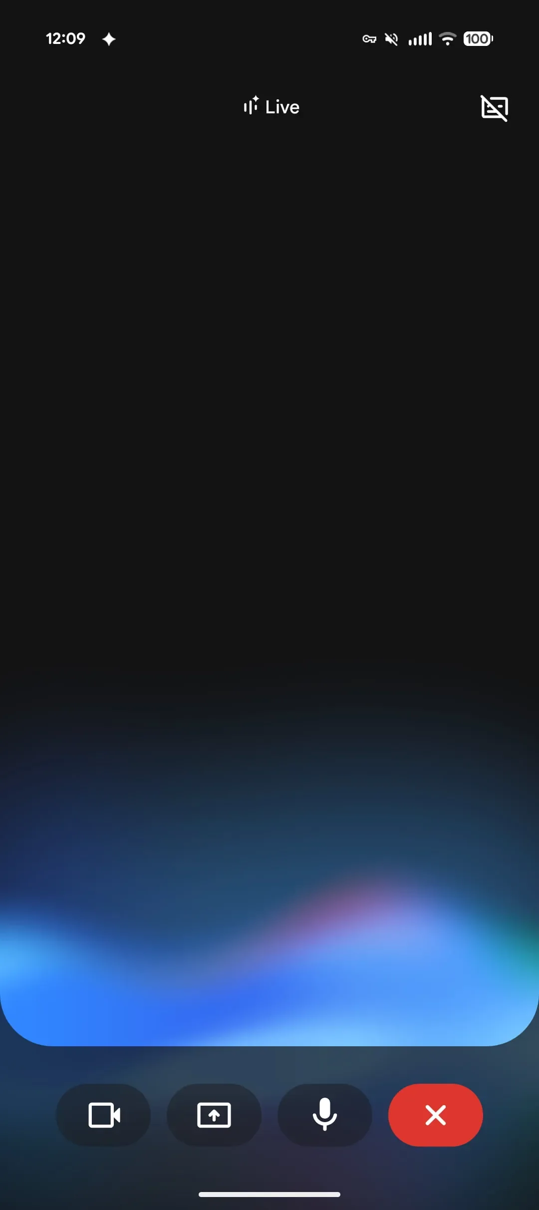 Gemini Live Android arayüzü