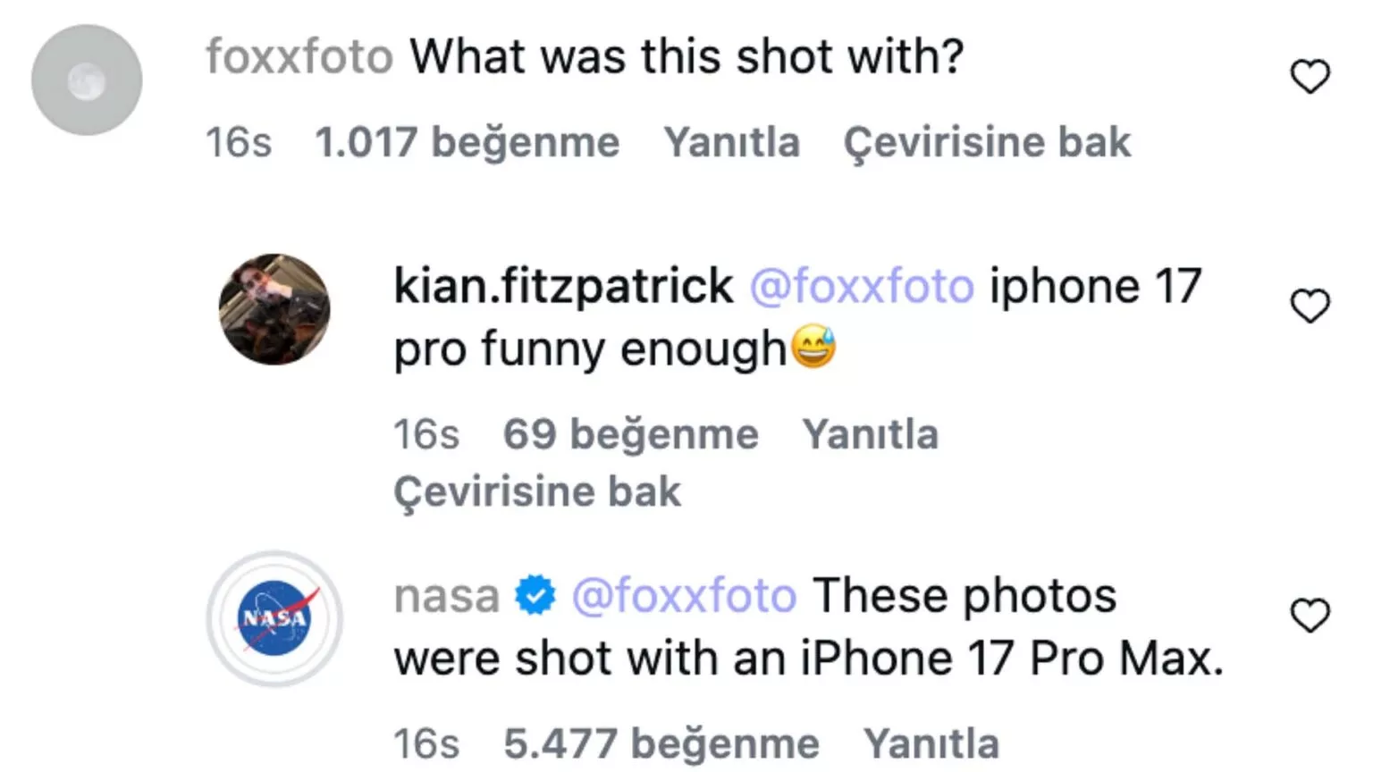 iPhone 17 Pro Max: Artemis 2 Görevinden 2 Yeni Uzay Fotoğrafı Paylaşıldı iPhone 17 Pro Max