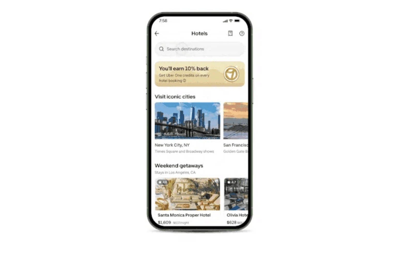 Uber otel rezervasyonu