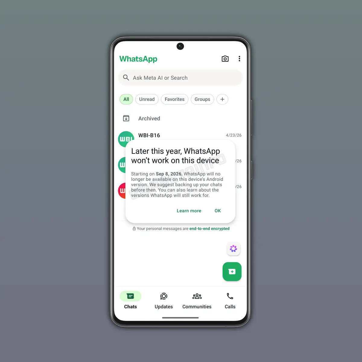 WhatsApp Android desteği