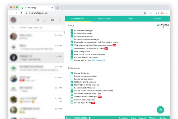 WhatsApp Chrome uzantıları