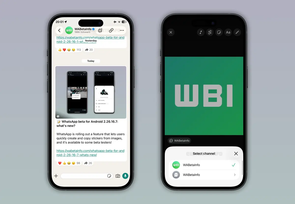 WhatsApp kanal durumları
