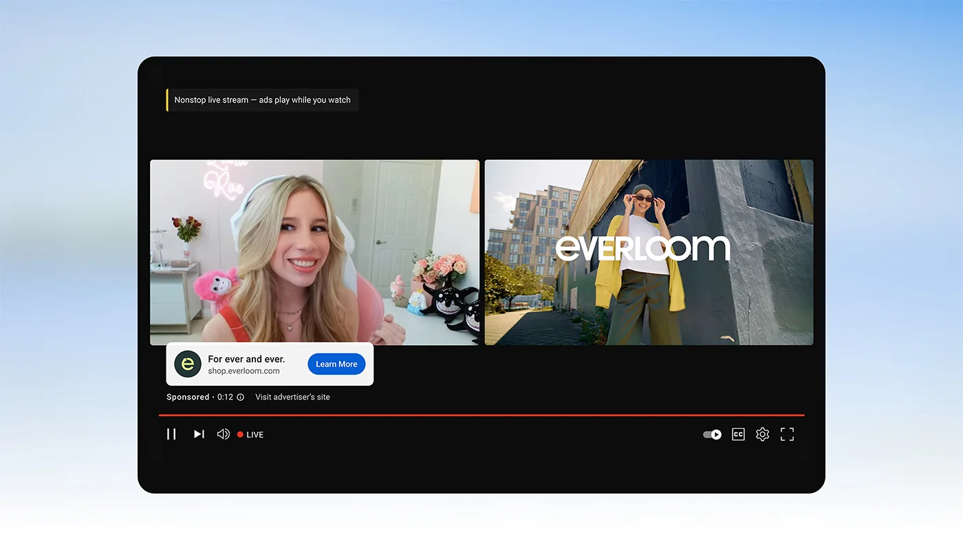 YouTube canlı yayın reklamları