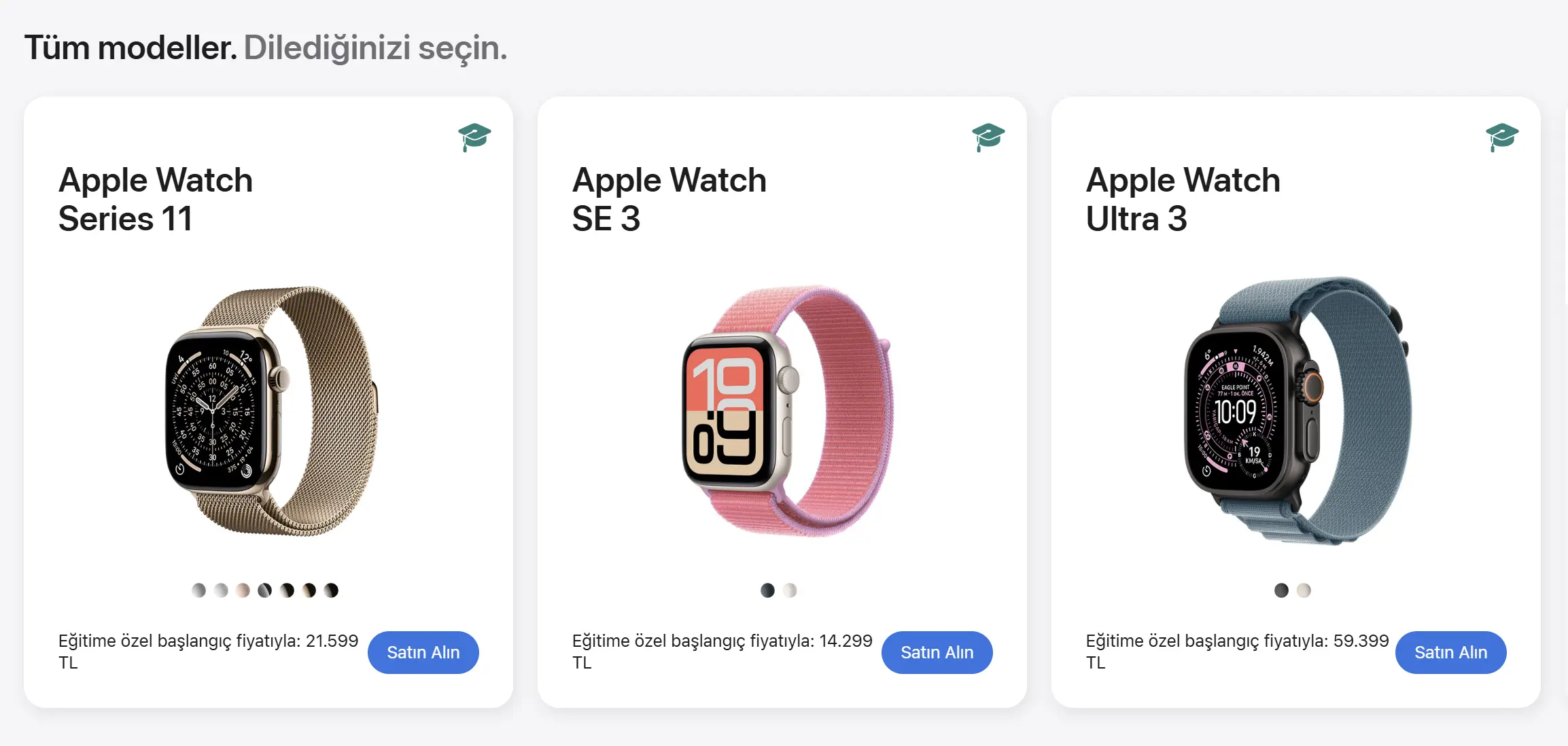 Apple Watch eğitim indirimi