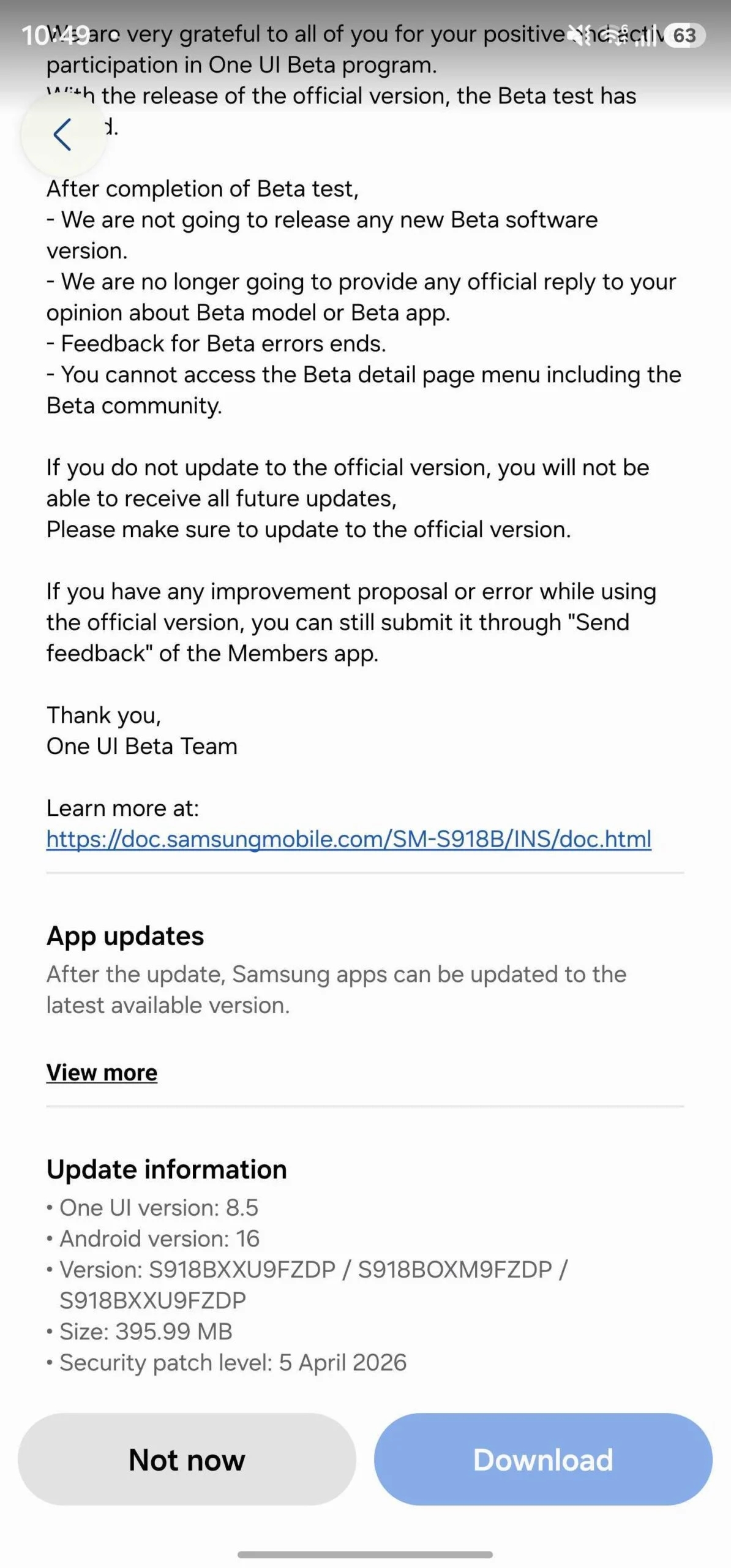 Galaxy S23 Serisine One UI 8.5 Geldi: Performans ve Yapay Zeka Yenilikleri Galaxy S23 One UI 8.5