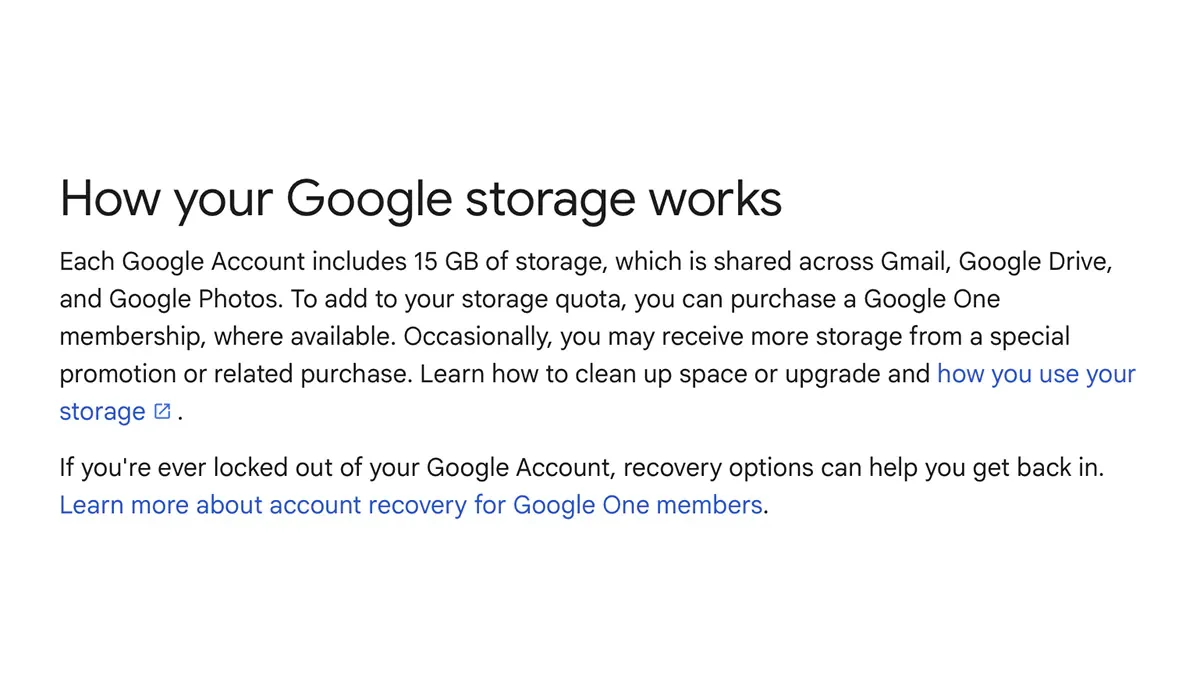 Google depolama alanı