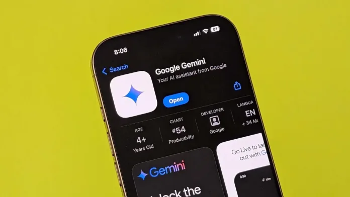 Google Gemini arayüzü