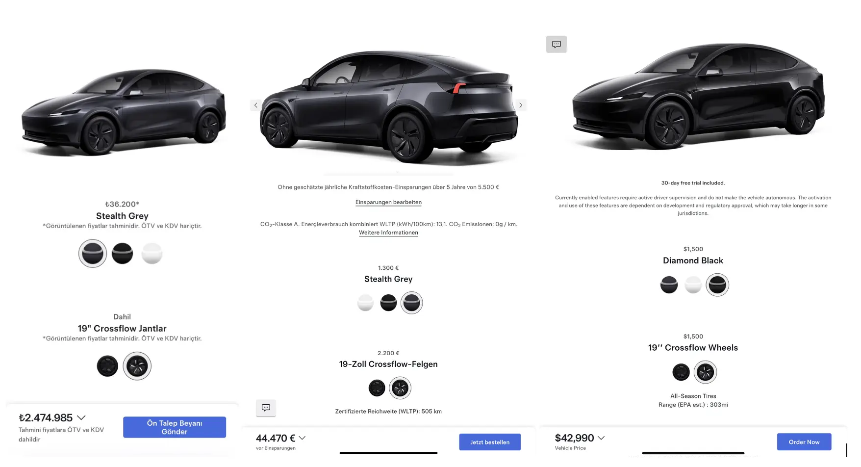 tesla model y 19 inç jant